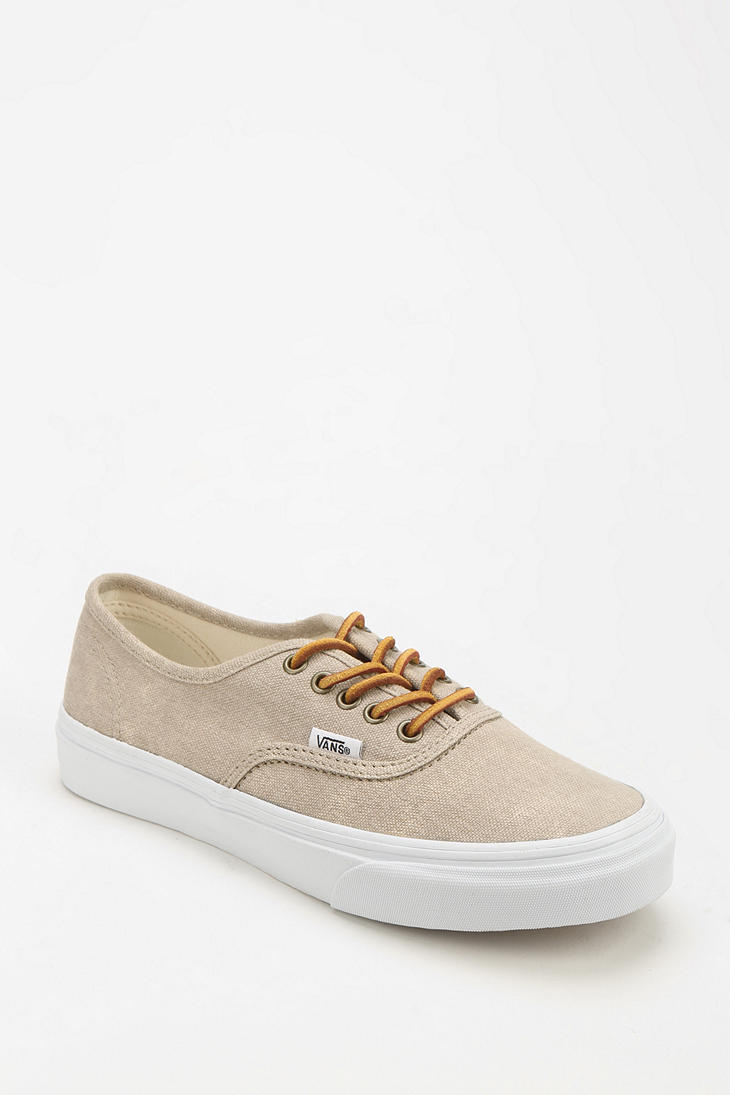 Vans Authentic Washed Womens Sneaker in Natural | Lyst