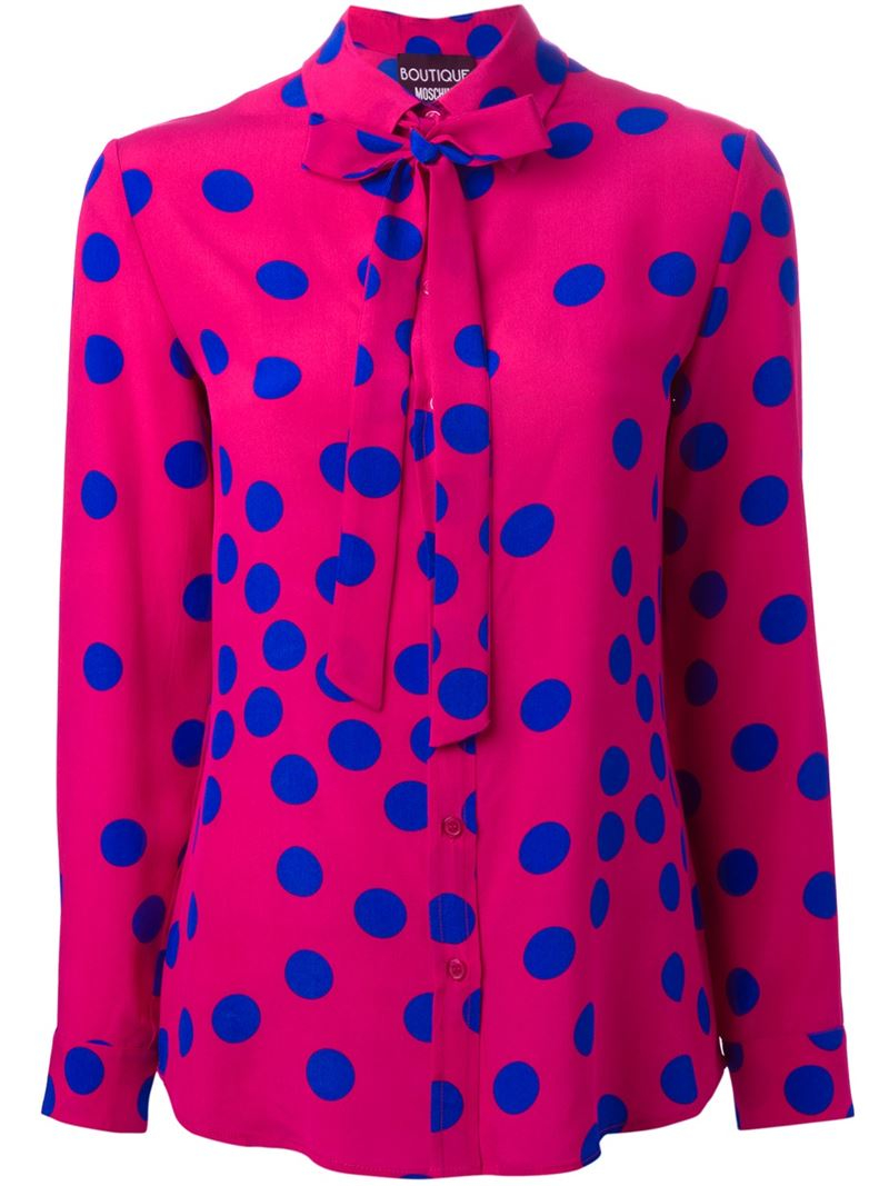 Moschino Polka Dot Blouse in Pink | Lyst