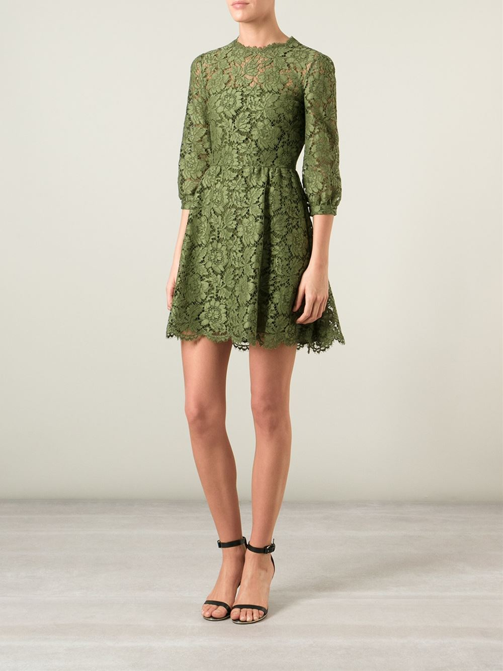 valentino green lace dress