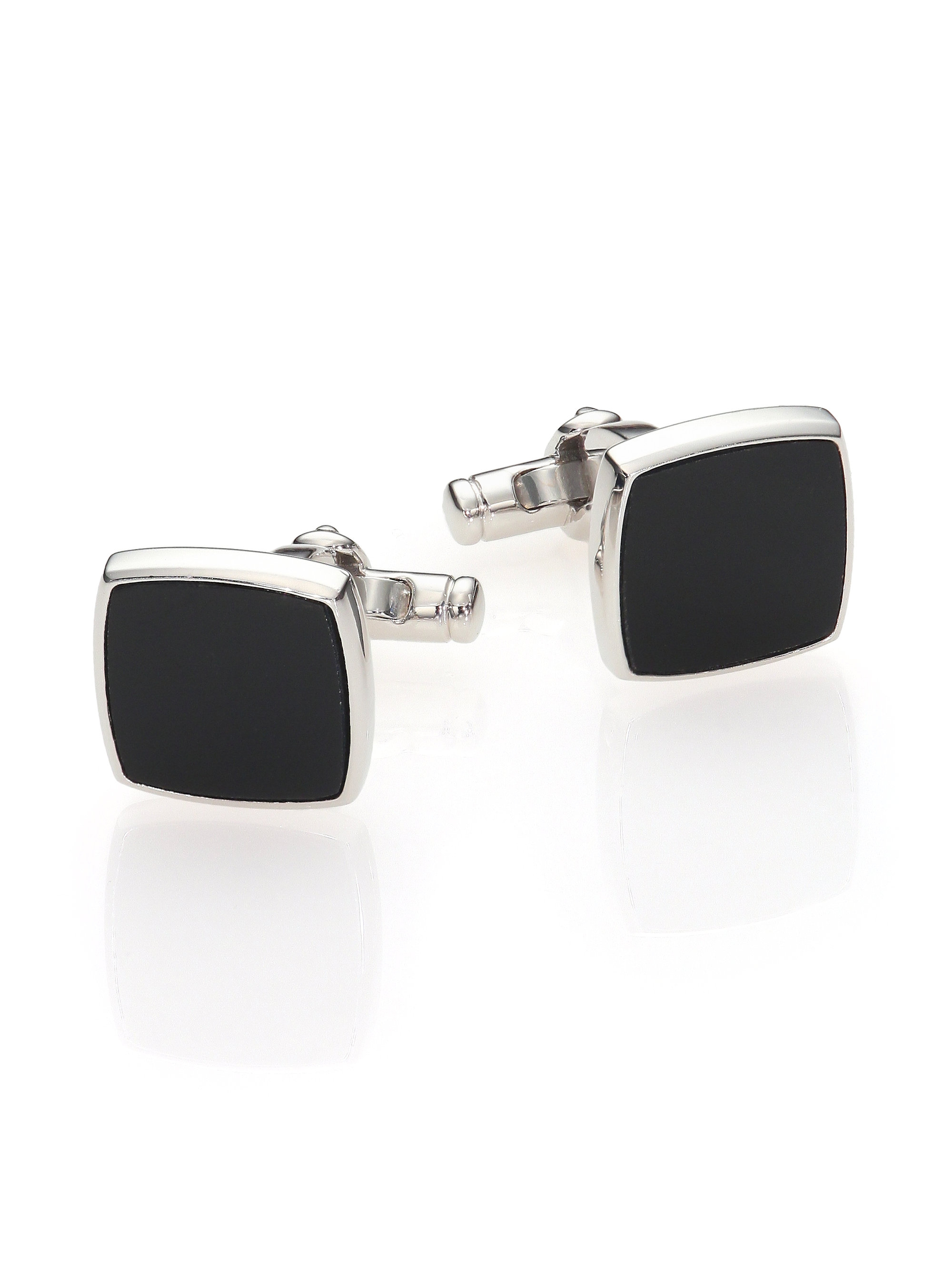 Lyst Dunhill Onyx & Sterling Silver Square Cuff Links in Black for Men