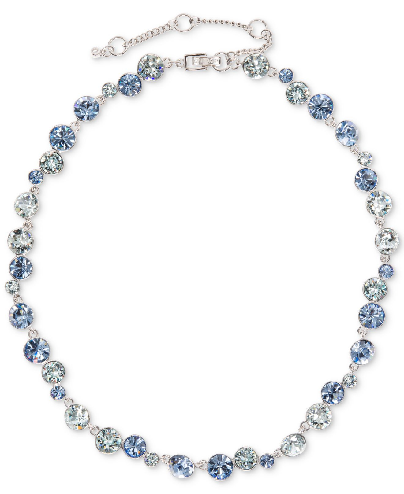 Givenchy Silver-tone Multiple Crystal Lariat Necklace in Blue | Lyst