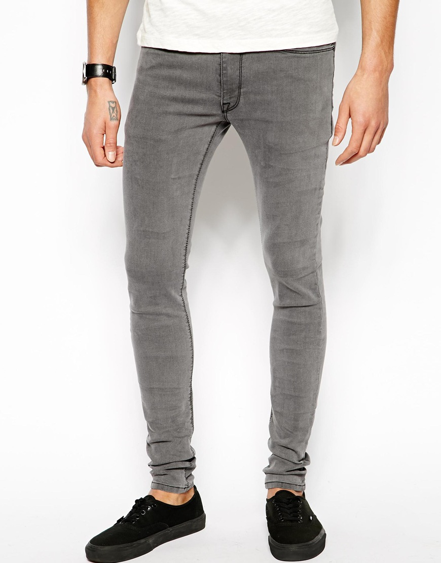 ASOS Extreme Super Skinny Jeans In Light Grey in Gray for Men | Lyst