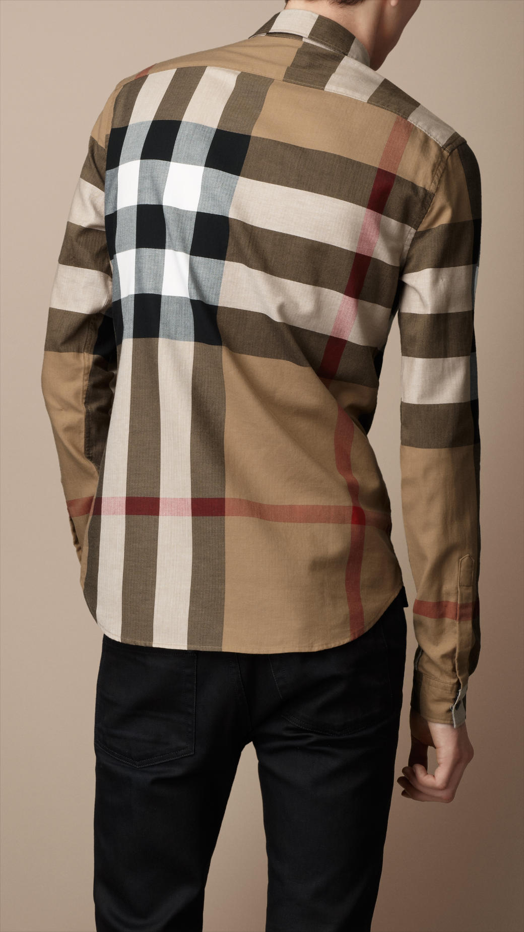 Burberry Brit Exploded Check Cotton Shirt in Natural for Men | Lyst