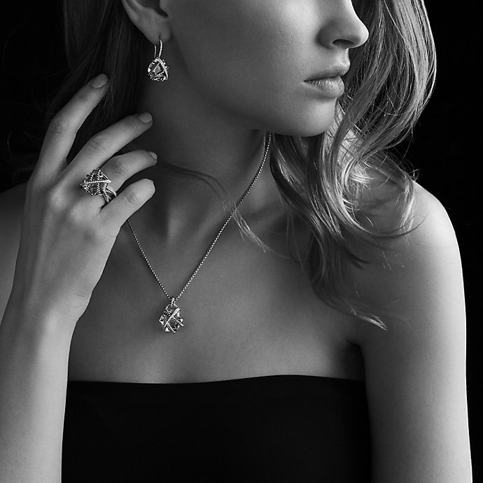 Lyst David Yurman Cable Wrap Drop Earrings With Diamonds In Black Gallery