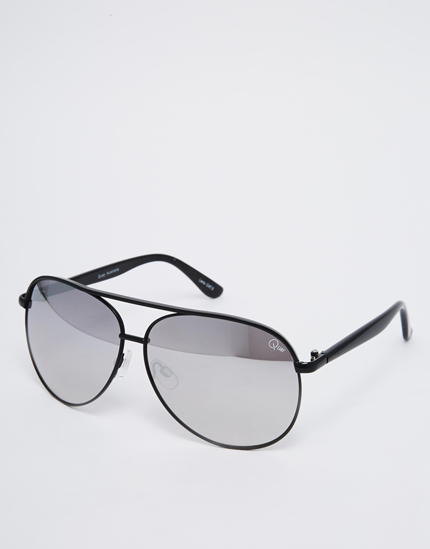 Quay Macaw Mirror Lense Aviator Sunglasses in Black Lyst