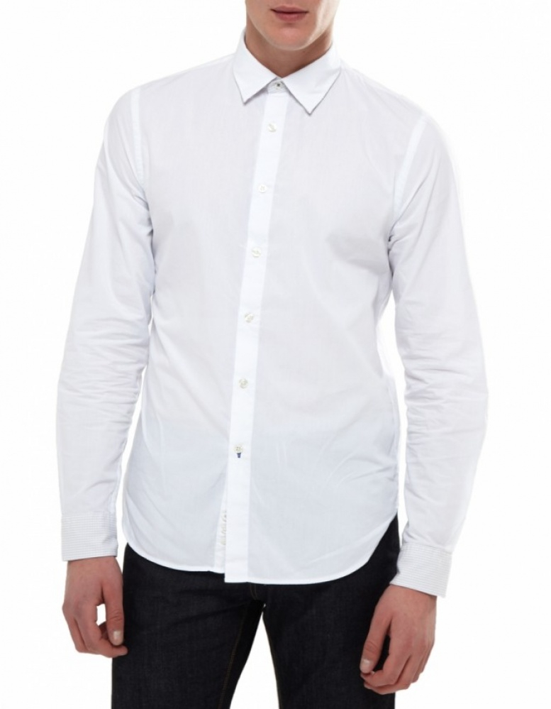 Cerruti 1881 Contrast Trim Shirt in White for Men | Lyst