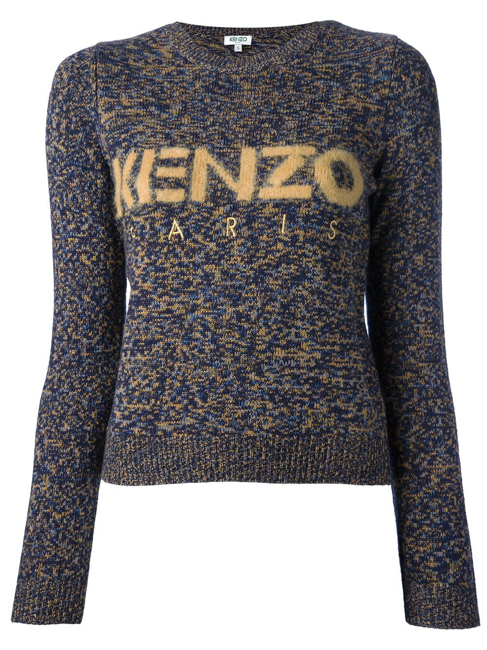 KENZO Branded Crew Neck Sweater in Blue Lyst