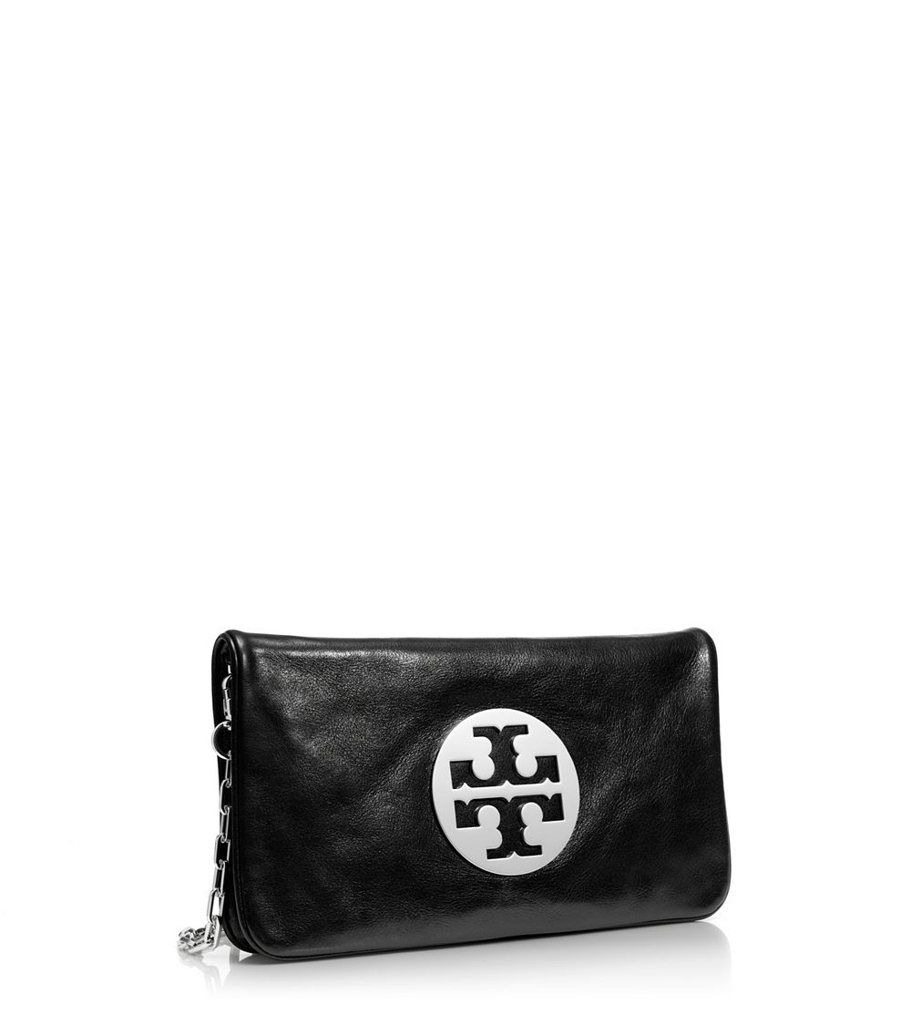 Tory Burch Reva Clutch in Black/Silver (Black) Lyst