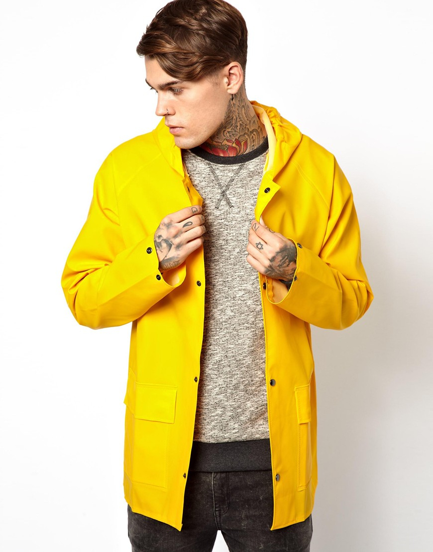 Lyst - Elka Klitmoller Button Up Raincoat in Yellow for Men