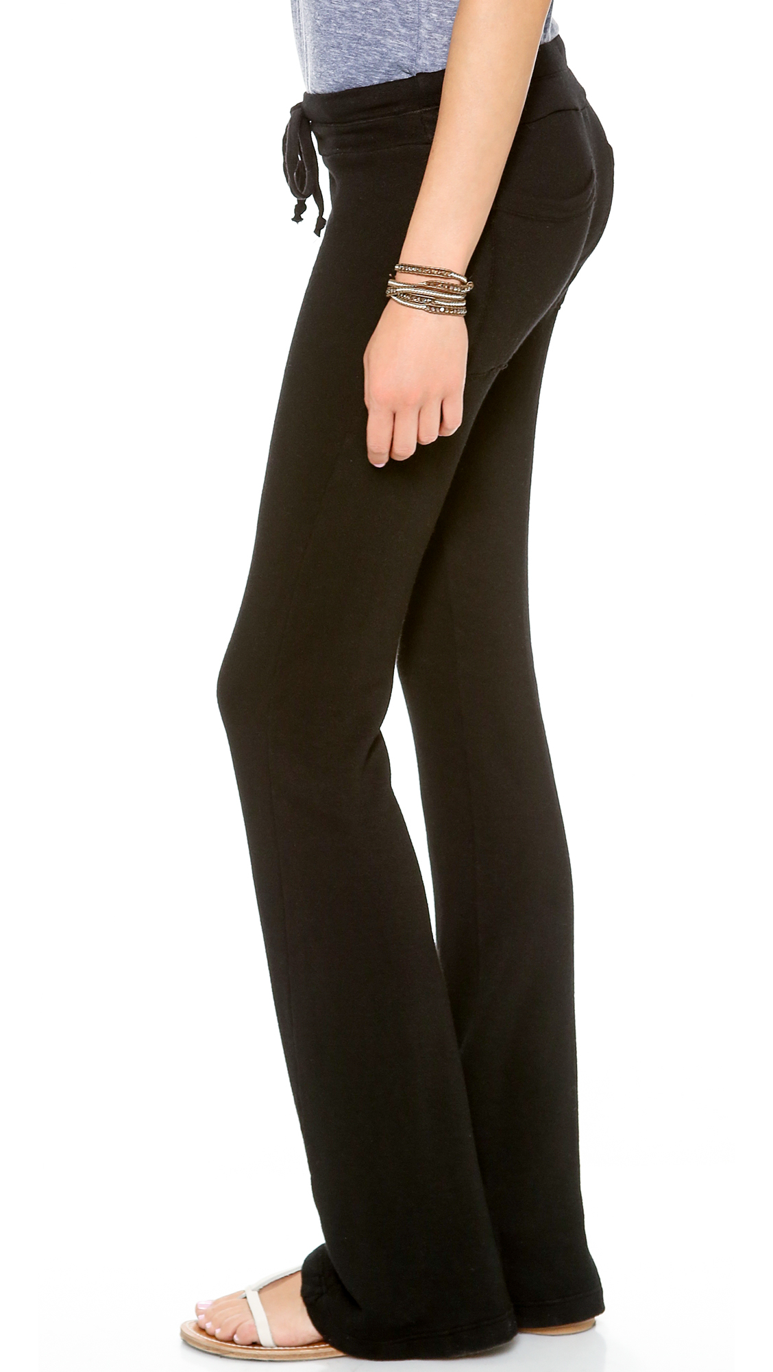 Lyst - Splendid Wide Leg Sweatpants - Black in Black