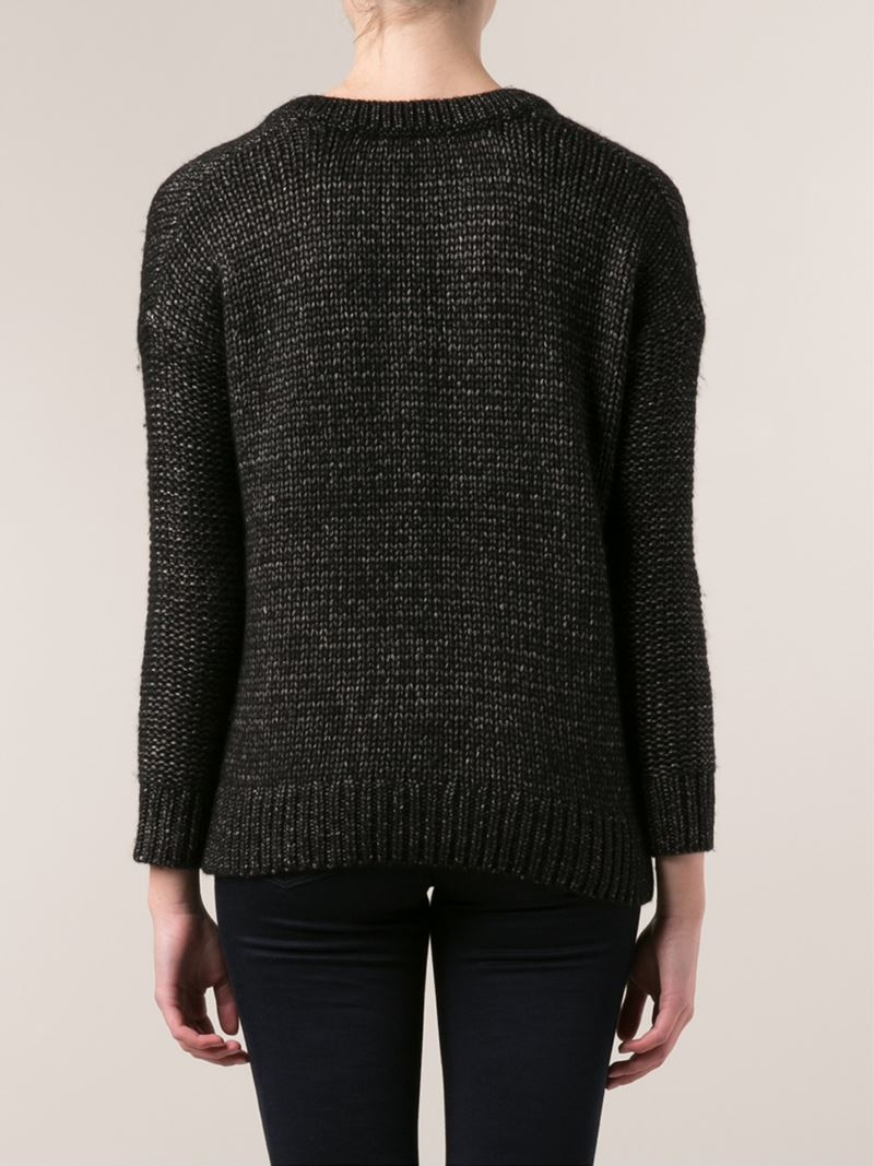 Vince Metallic Sweater in Black Lyst