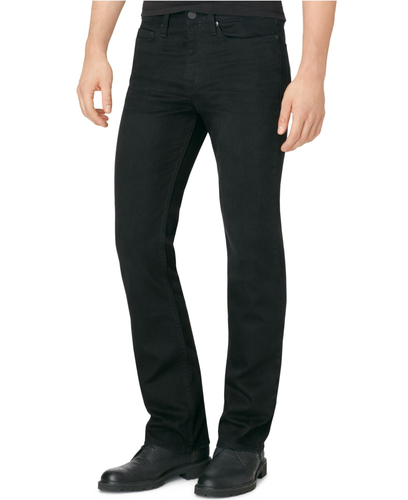 Calvin Klein Modern Bootcut Worn-in Black Jeans for Men | Lyst