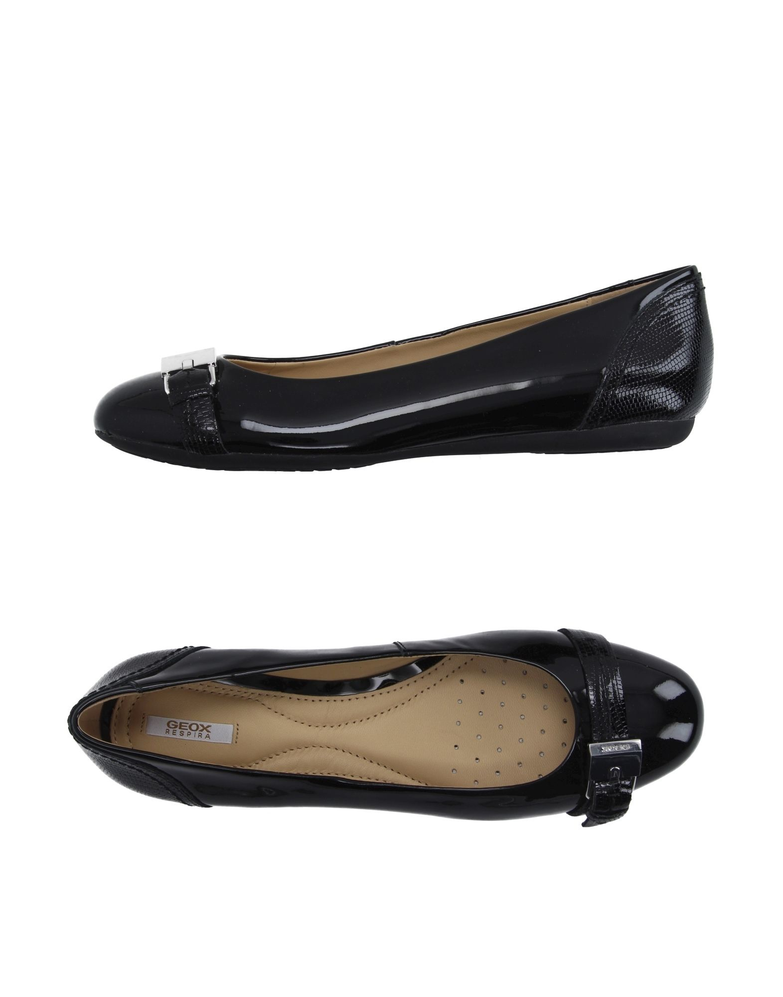 geox flat shoes geox ballet flats in black lyst geox flat shoes geox ballet flats in black lyst