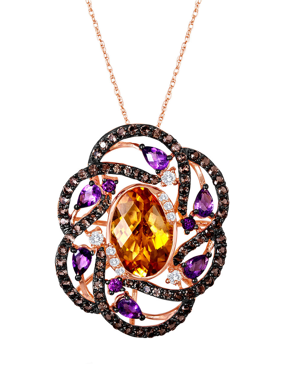 Le vian 14k Strawberry Gold Multi Semiprecious Stone Flower Pendant Lyst