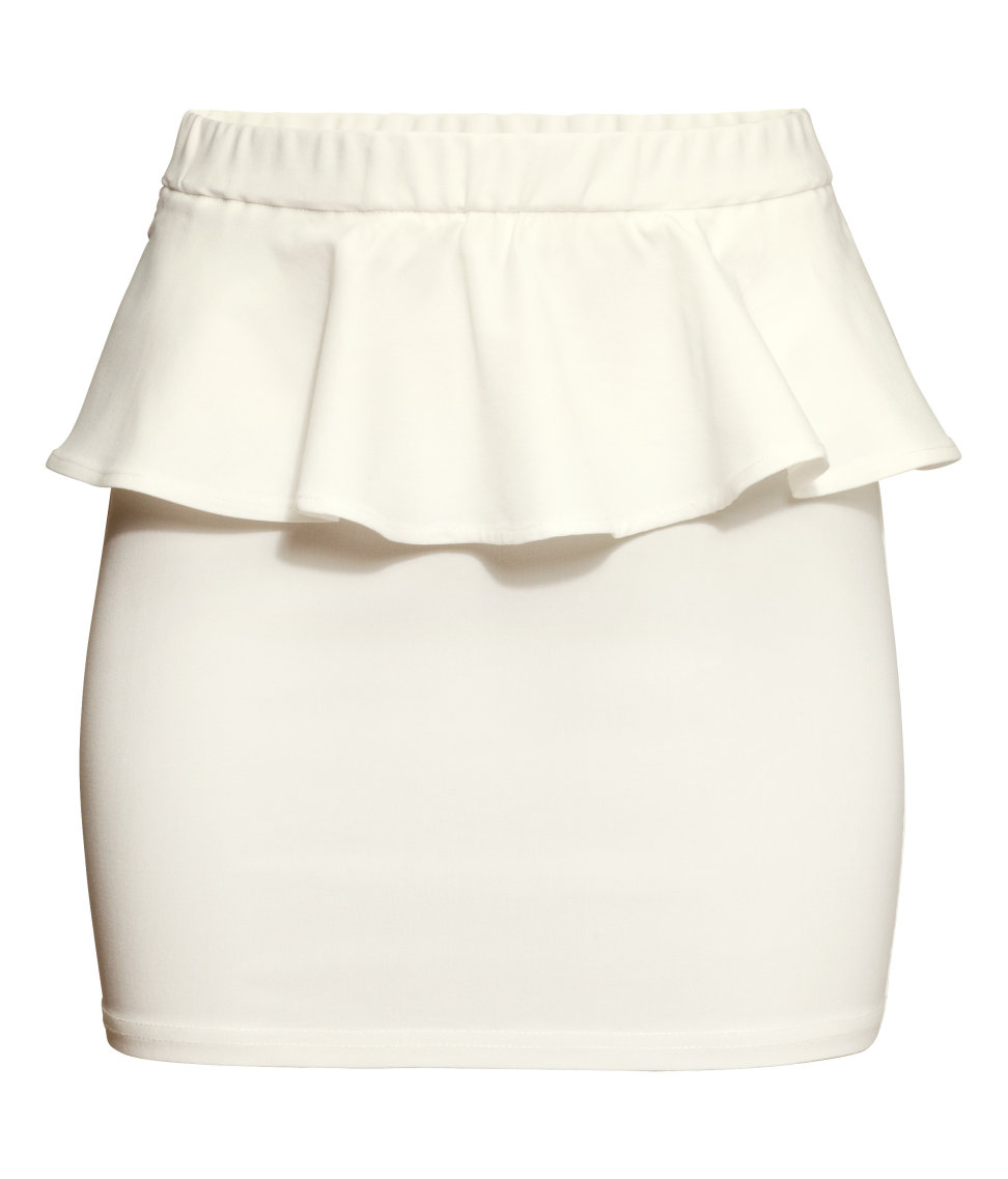 white peplum skirt long