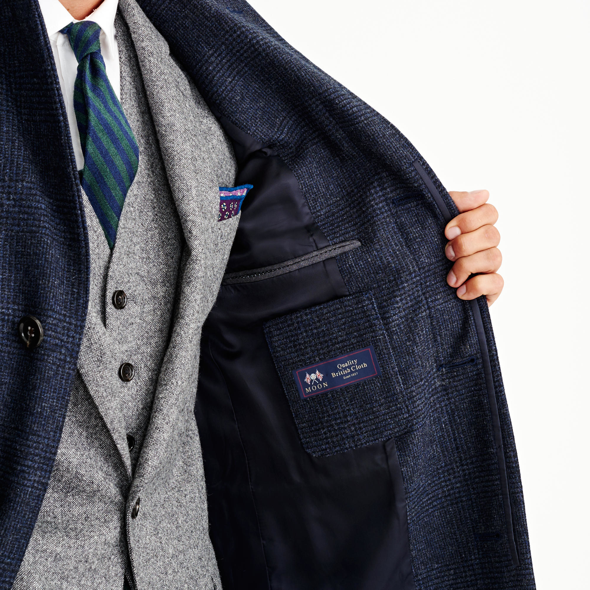 J.crew Ludlow Topcoat In Navy Glen Plaid English Wool in Blue for Men Lyst