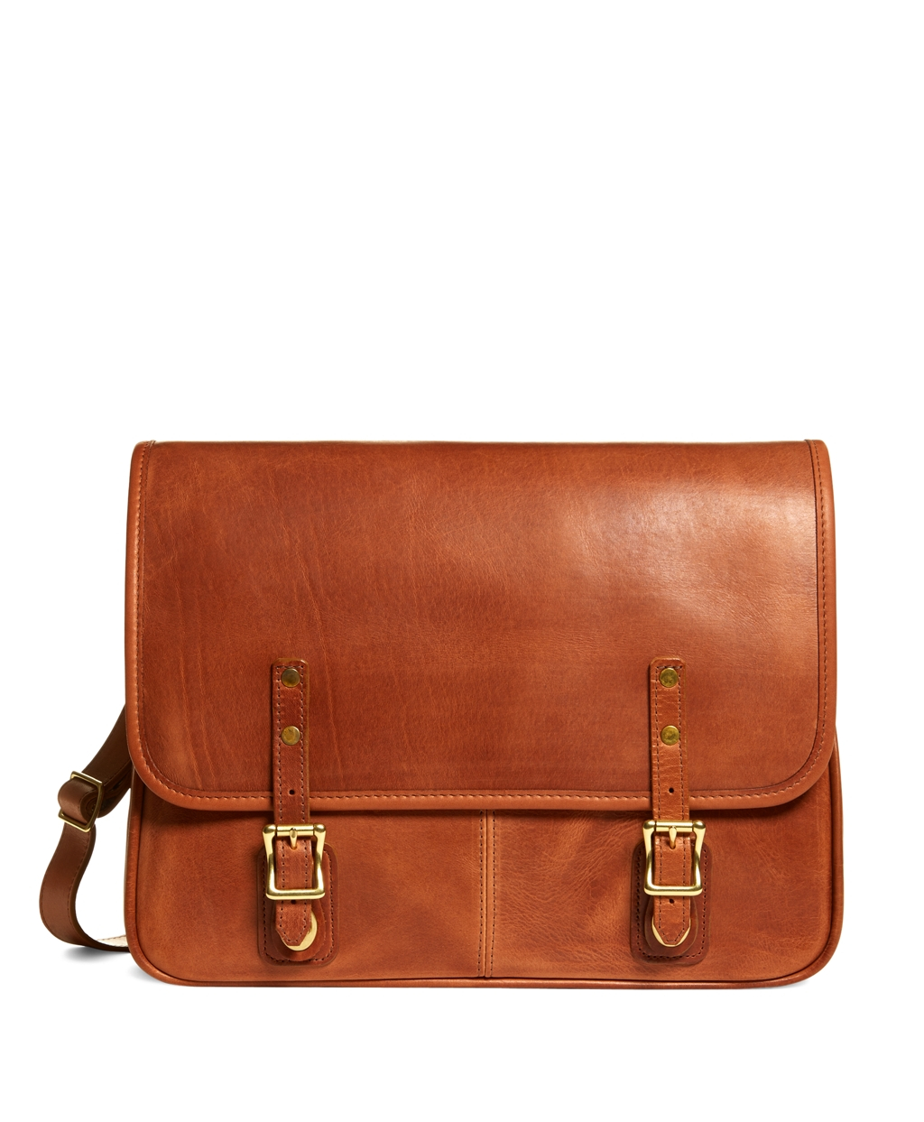 Lyst - Brooks brothers J.w. Hulme Leather Flap Messenger Bag in Brown ...