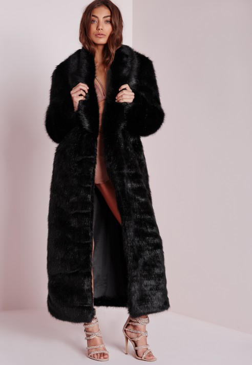 Black Longline Fur Coat Hot 50, Missguided Long Black Fur Coat