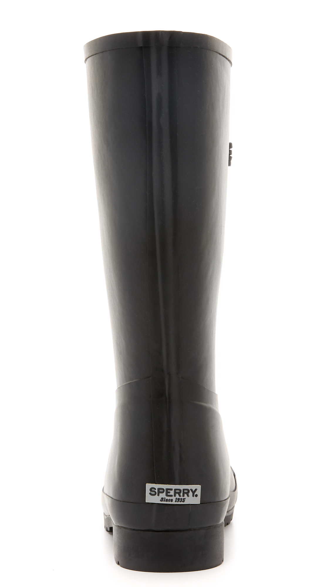 black sperry rain boots