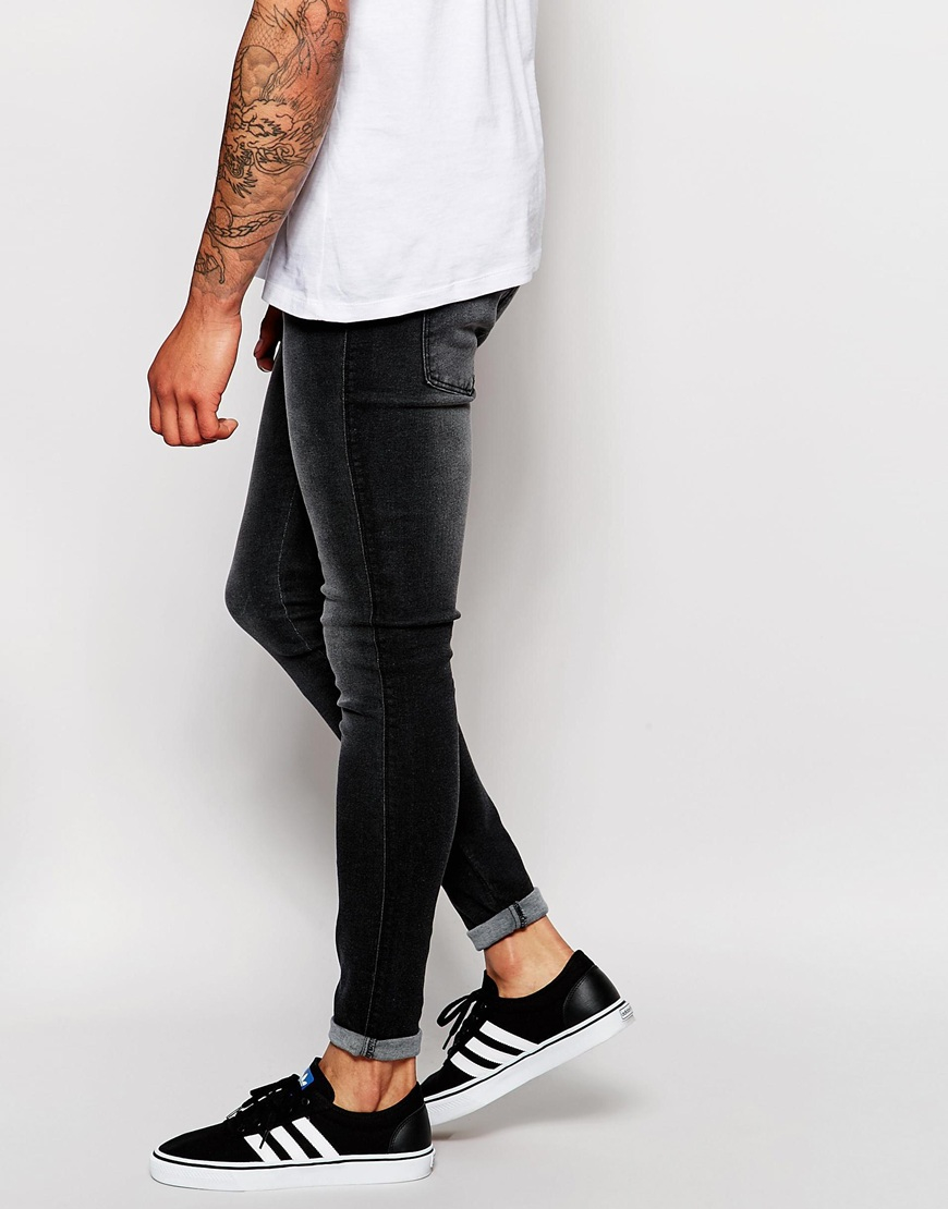 black wash skinny jeans mens