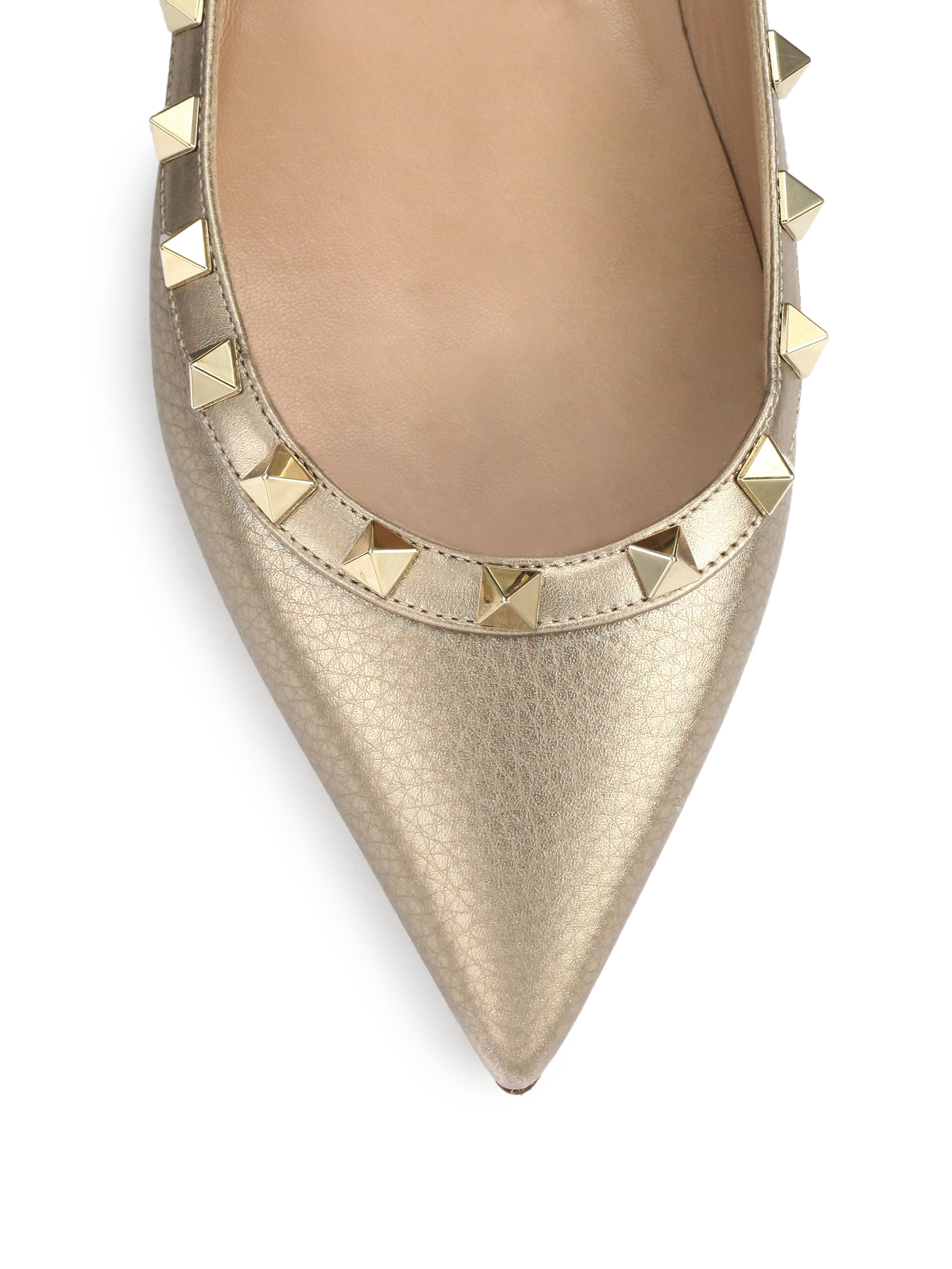 valentino gold studded shoes