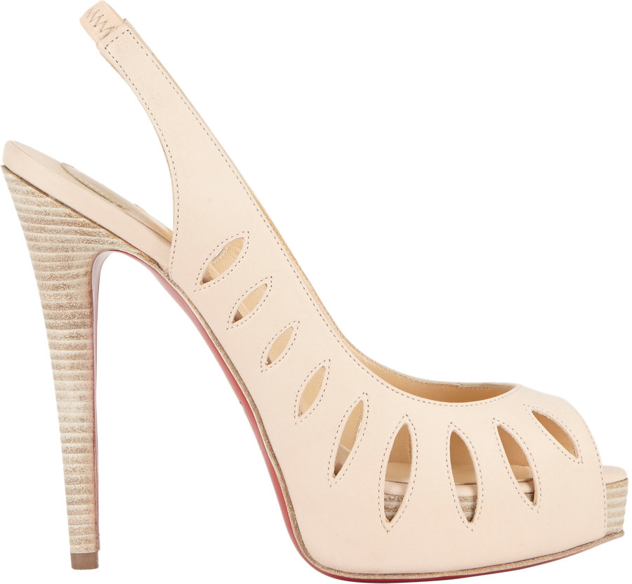 best christian louboutin replica sites - christian louboutin slingback platform sandals Beige canvas ...