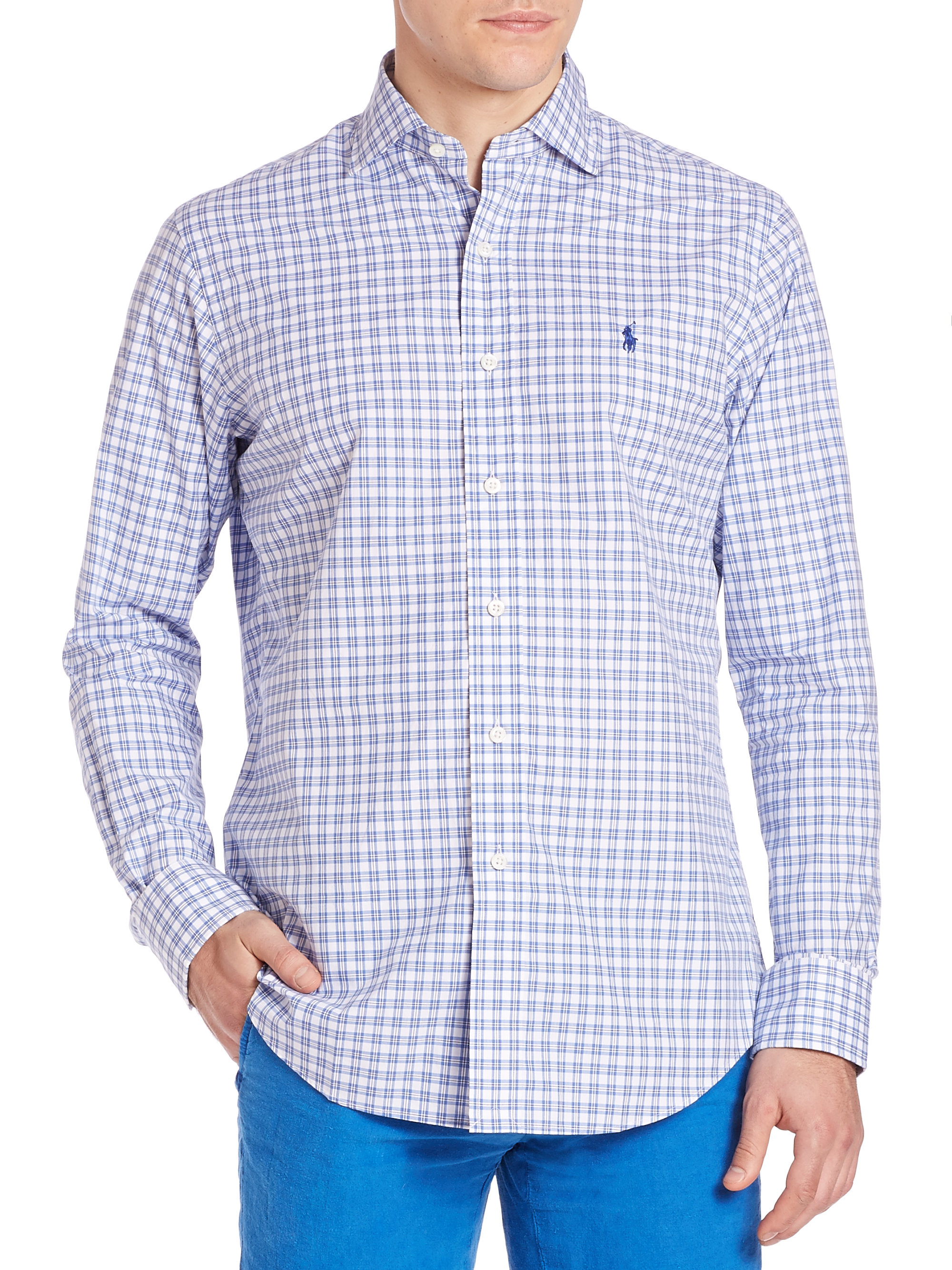 Polo ralph lauren Stanton Button-up Shirt in Blue for Men | Lyst