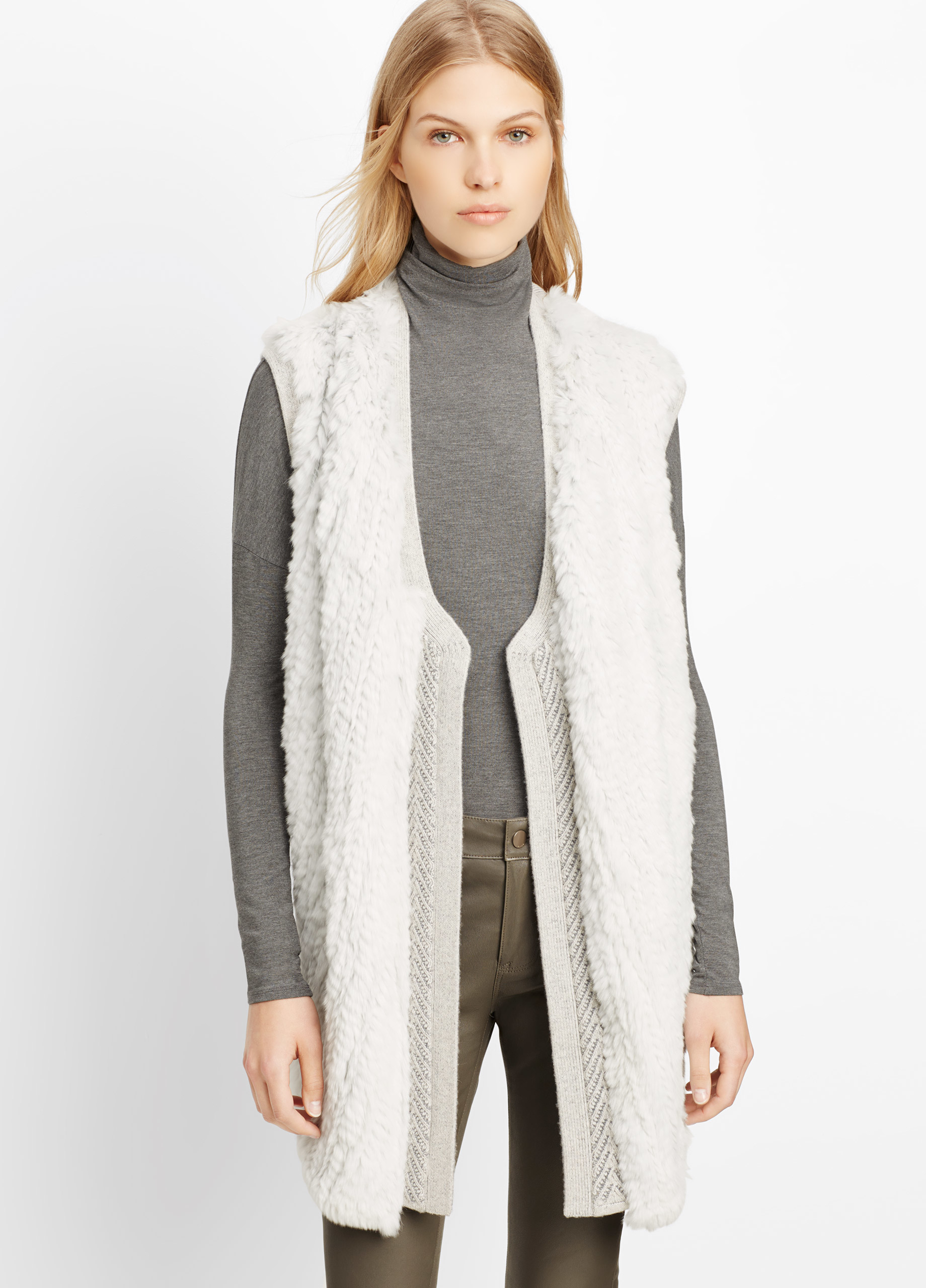 white sweater with fur