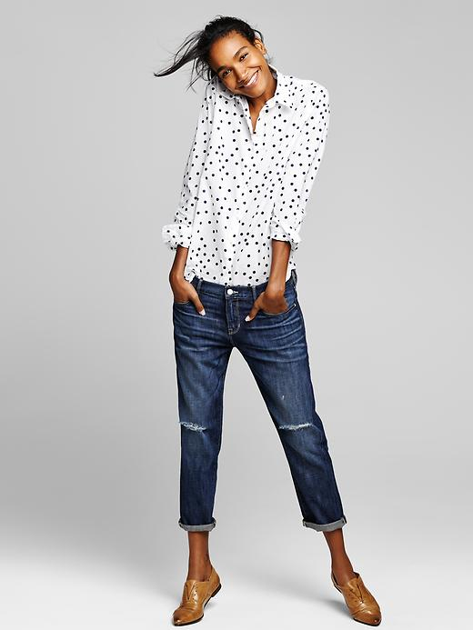 Gap Destructed Sexy Boyfriend Jeans In Blue Lyst