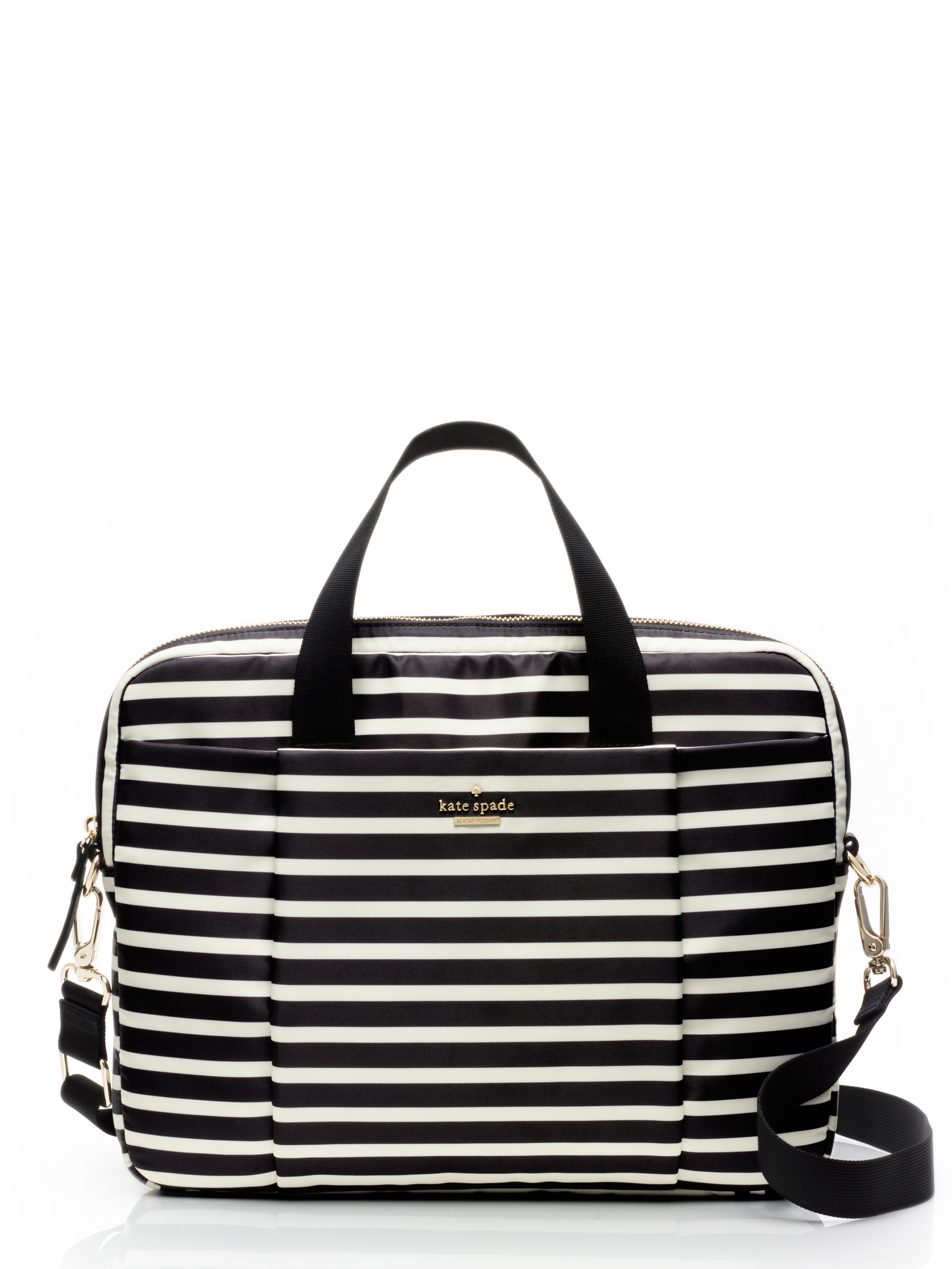 Kate spade new york Classic Nylon Stripe Commuter Laptop Bag in Black