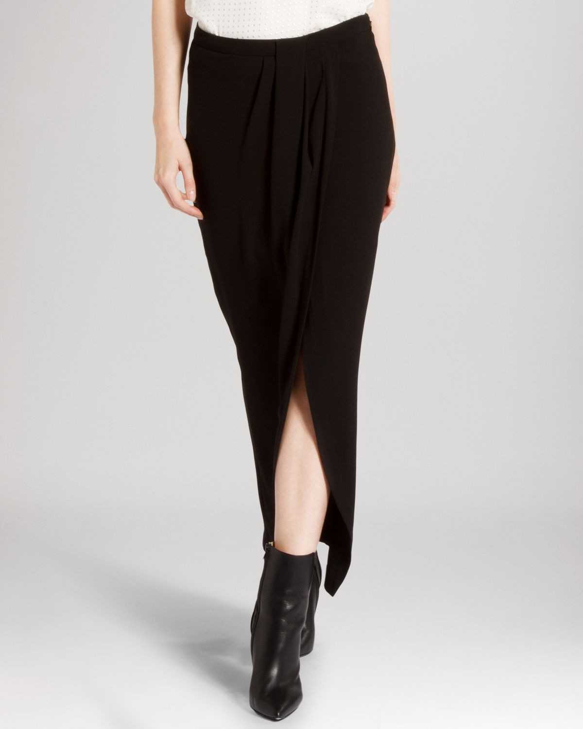 faux wrap maxi skirt
