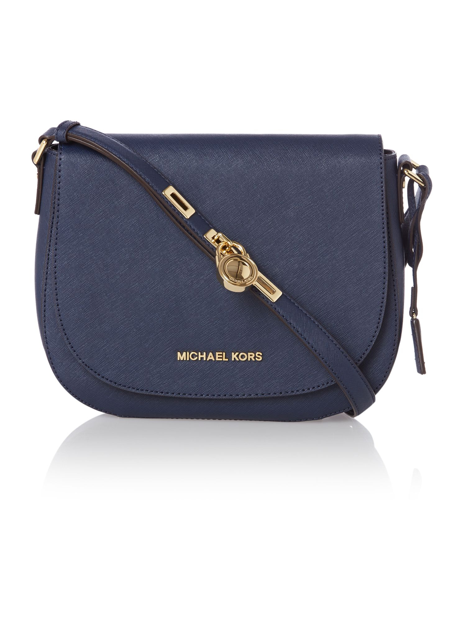 Michael kors Hamilton Navy Flapover Cross Body in Blue Lyst