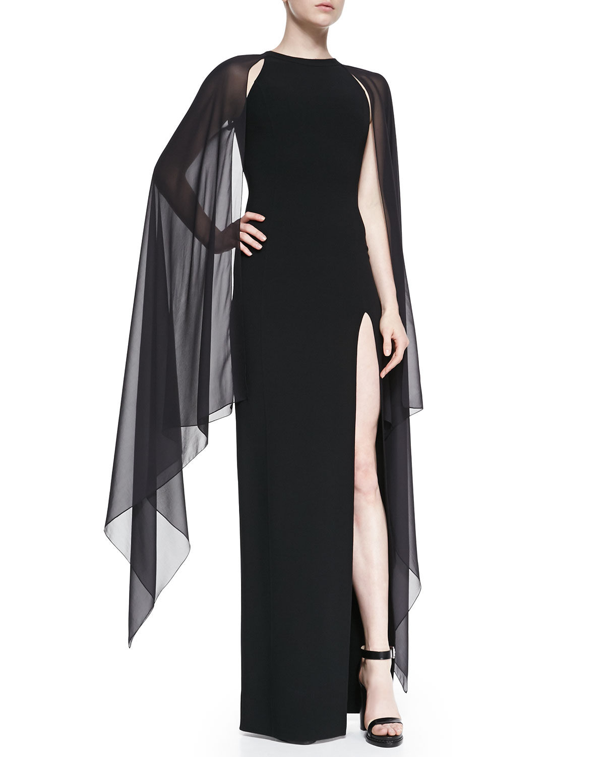 Black gown with cape Clearance