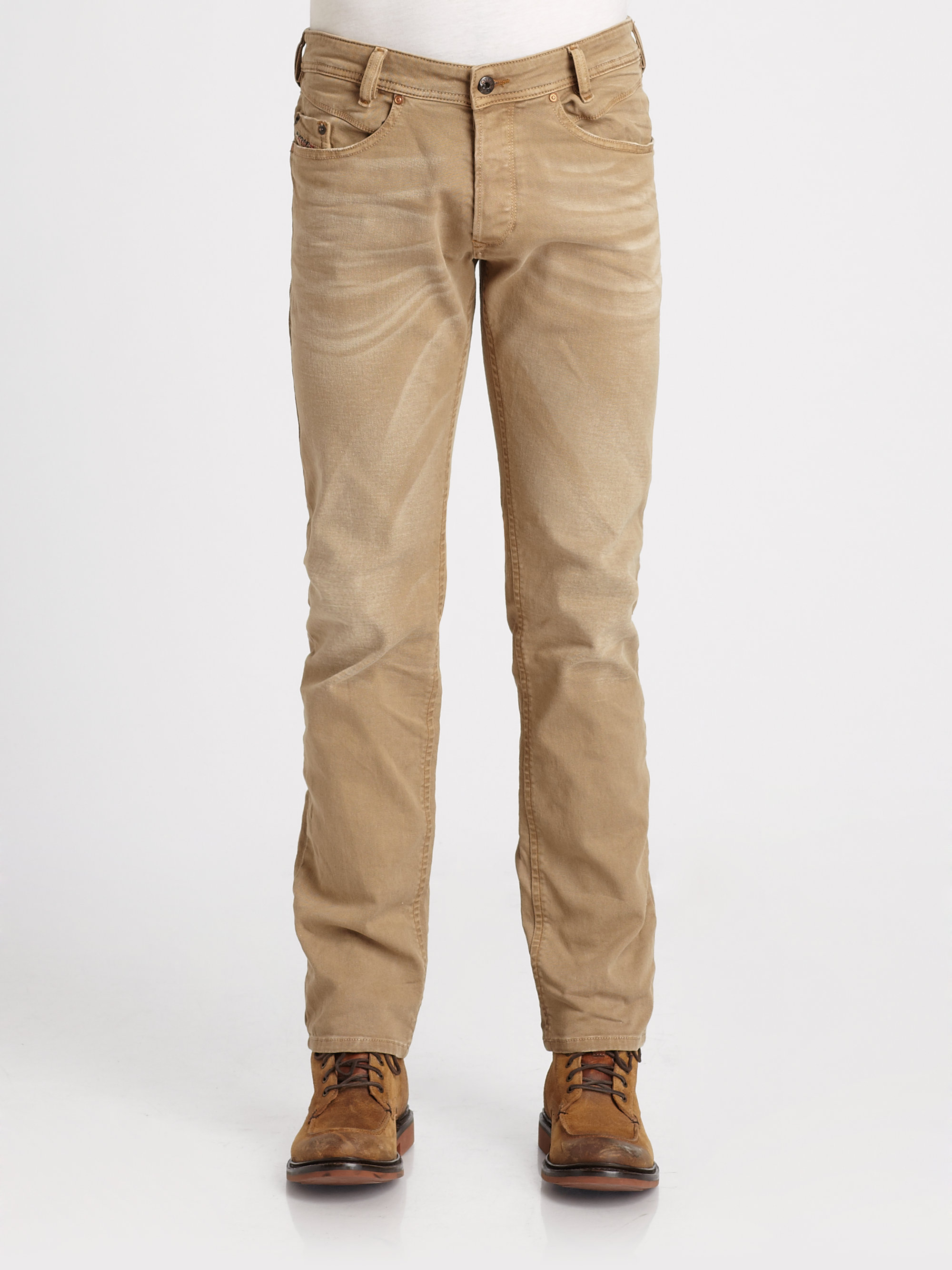 DIESEL Iakop Dark Stretch Jeans in Tan (Brown) for Men Lyst