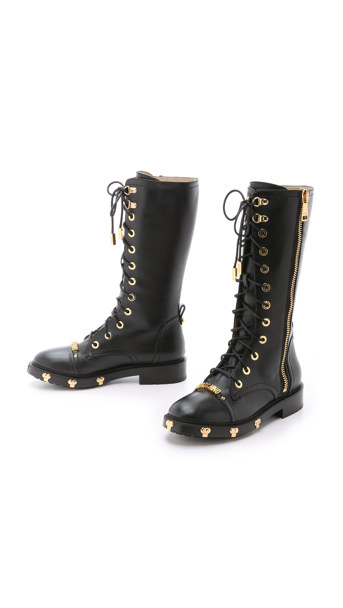 Moschino Combat Boots - Black | Lyst
