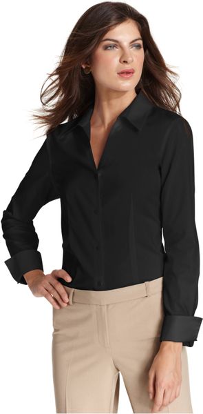 Jones New York Long-Sleeve Wrinkle-Resistant Shirt in Blue (black) | Lyst