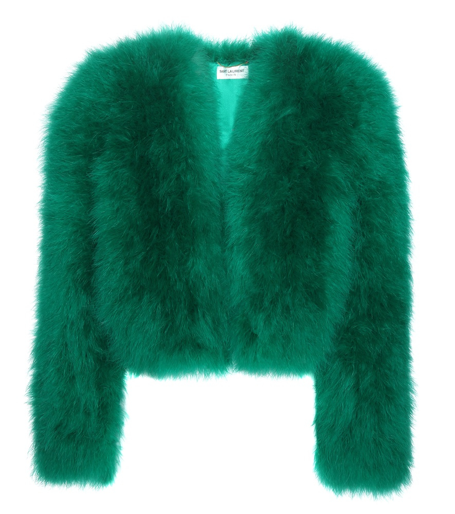 green feather jacket