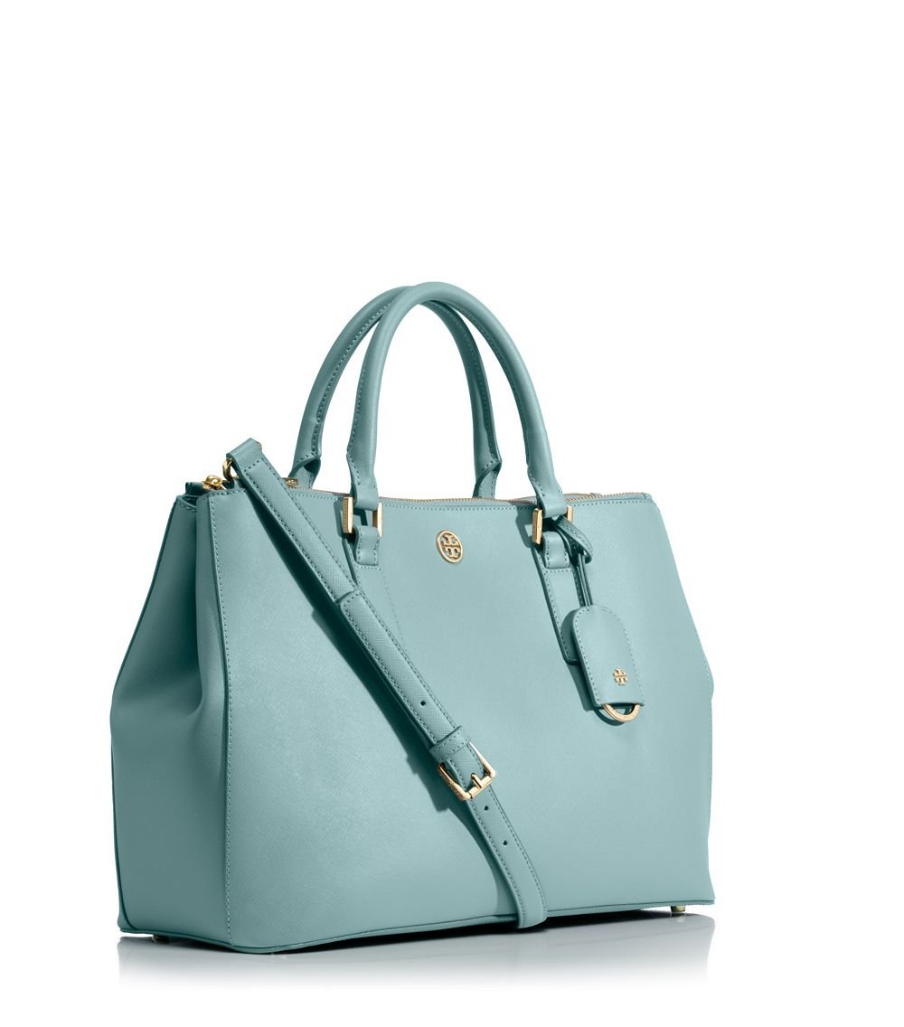 Tory Burch Robinson Double Zip Tote in Blue - Lyst