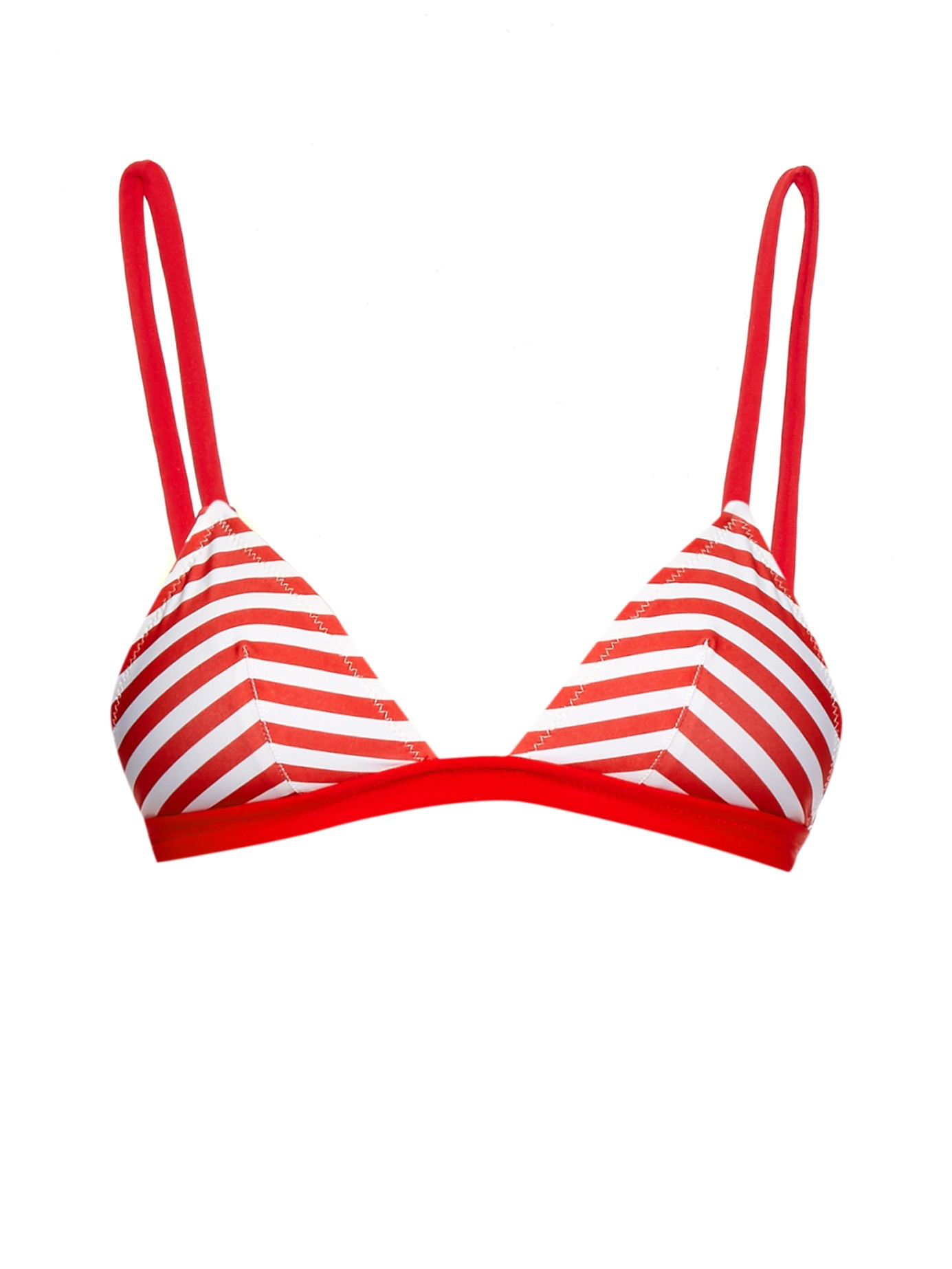 red and white striped bikini top