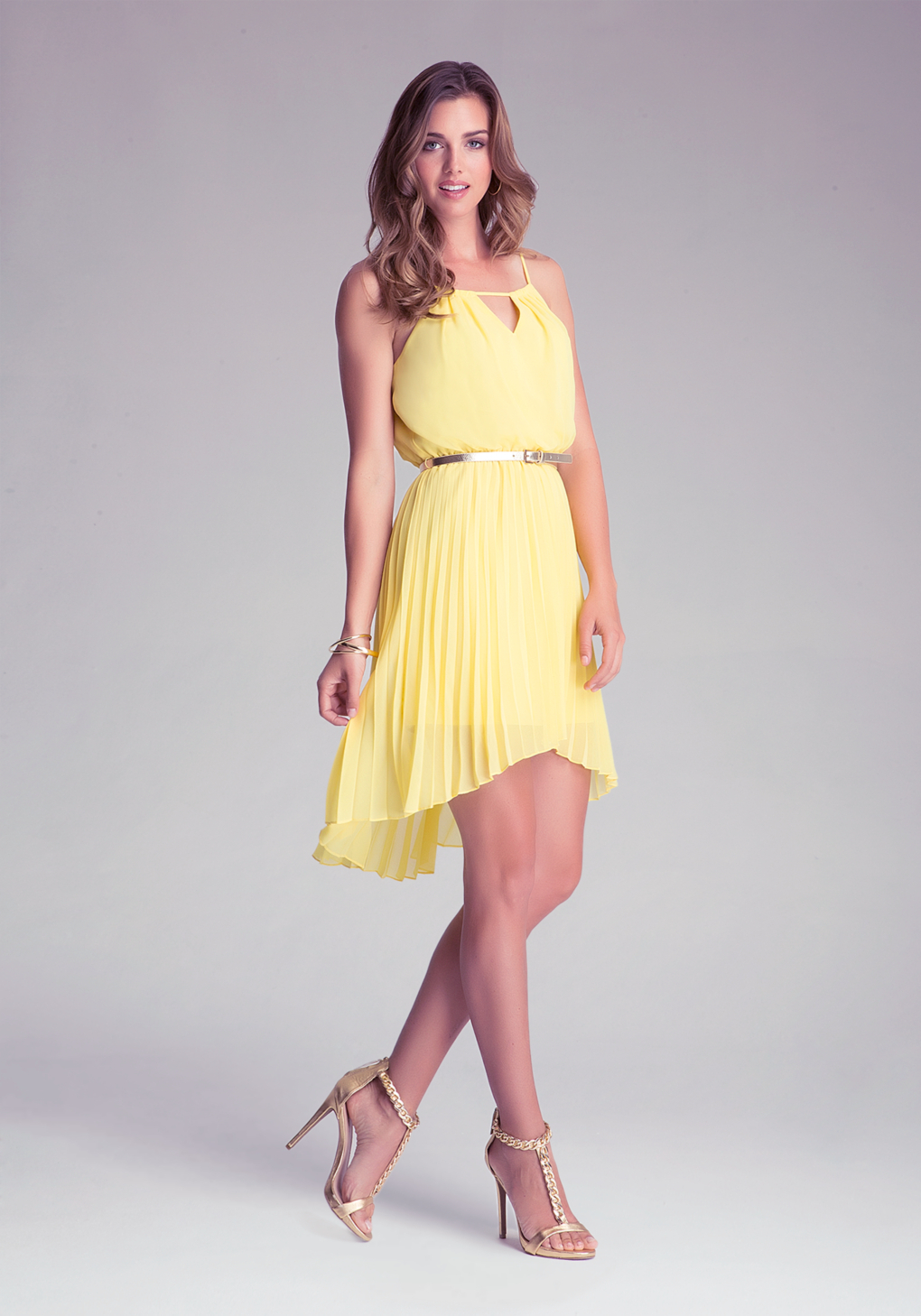 bebe yellow dress