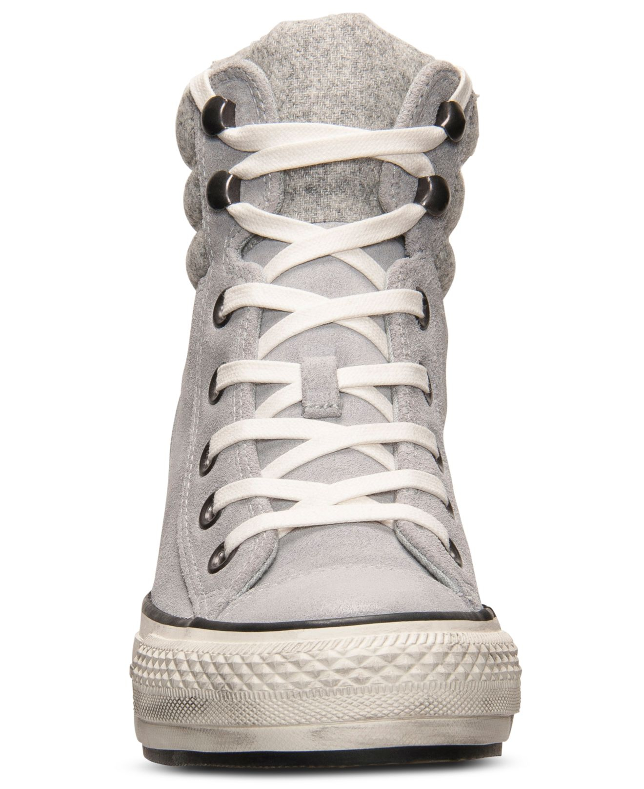 Converse Women'S Chuck Taylor All Star Platform Plus Hi Casual Sneakers  From Finish Line in Gray - Lyst