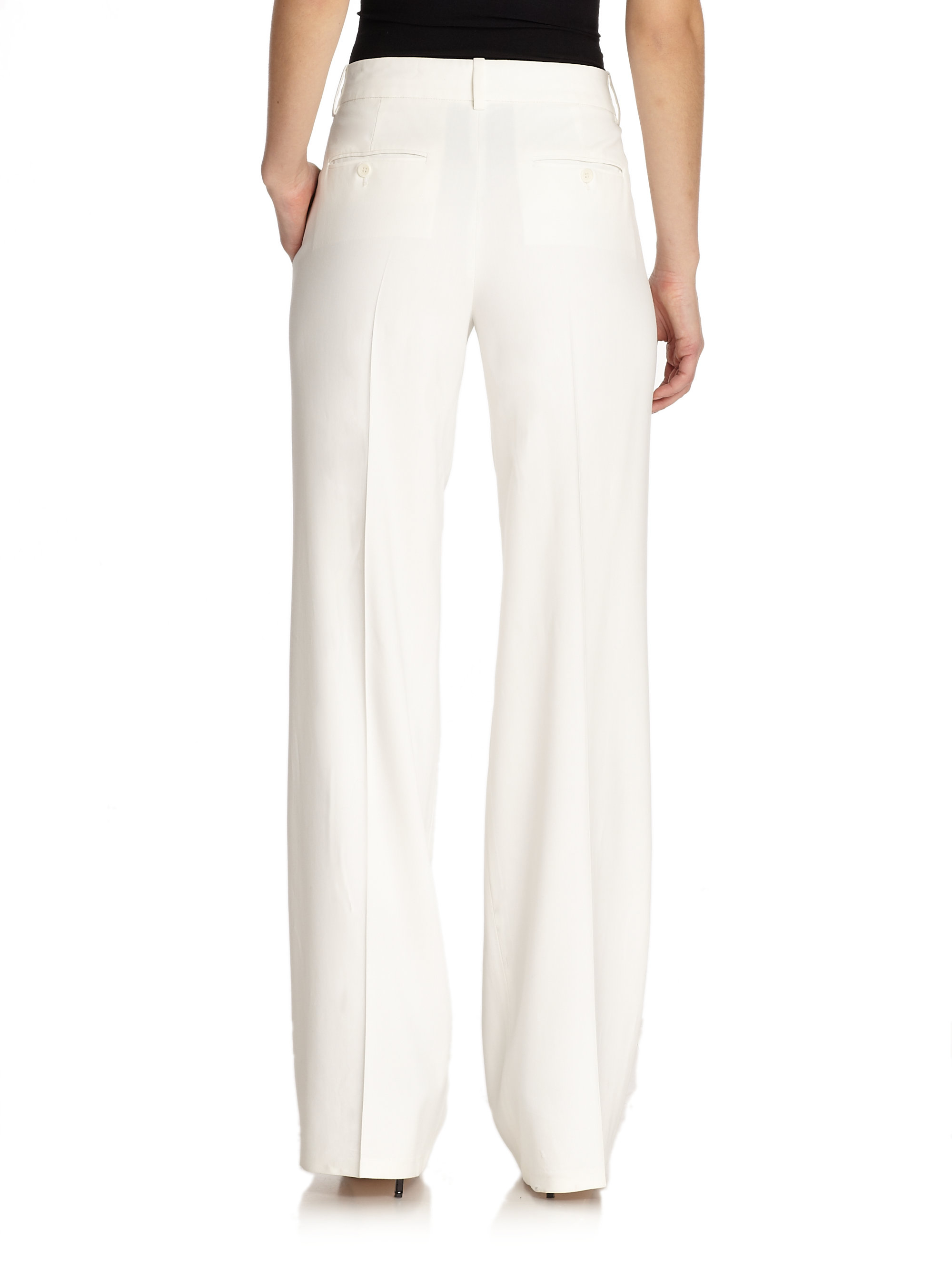 Theory Onark Wide-Leg Pants in White | Lyst