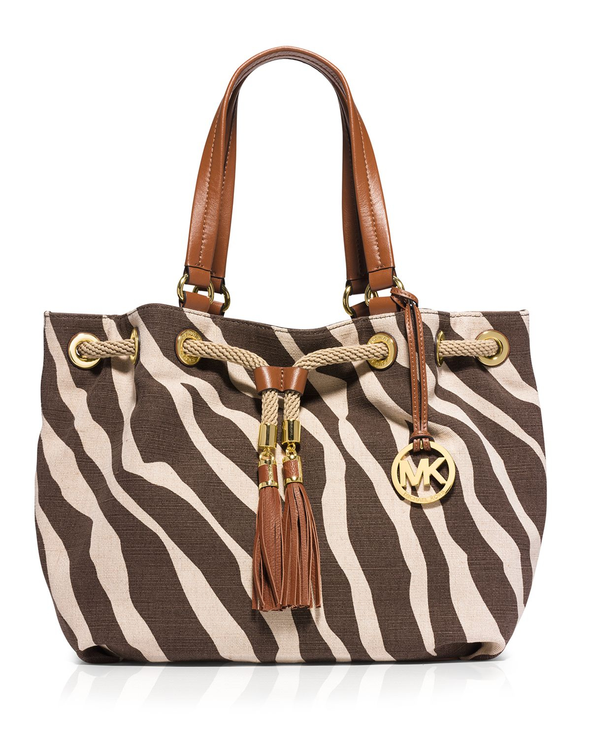 Lyst Michael Kors Tote Large Marina Printed Jute Canvas Gallery