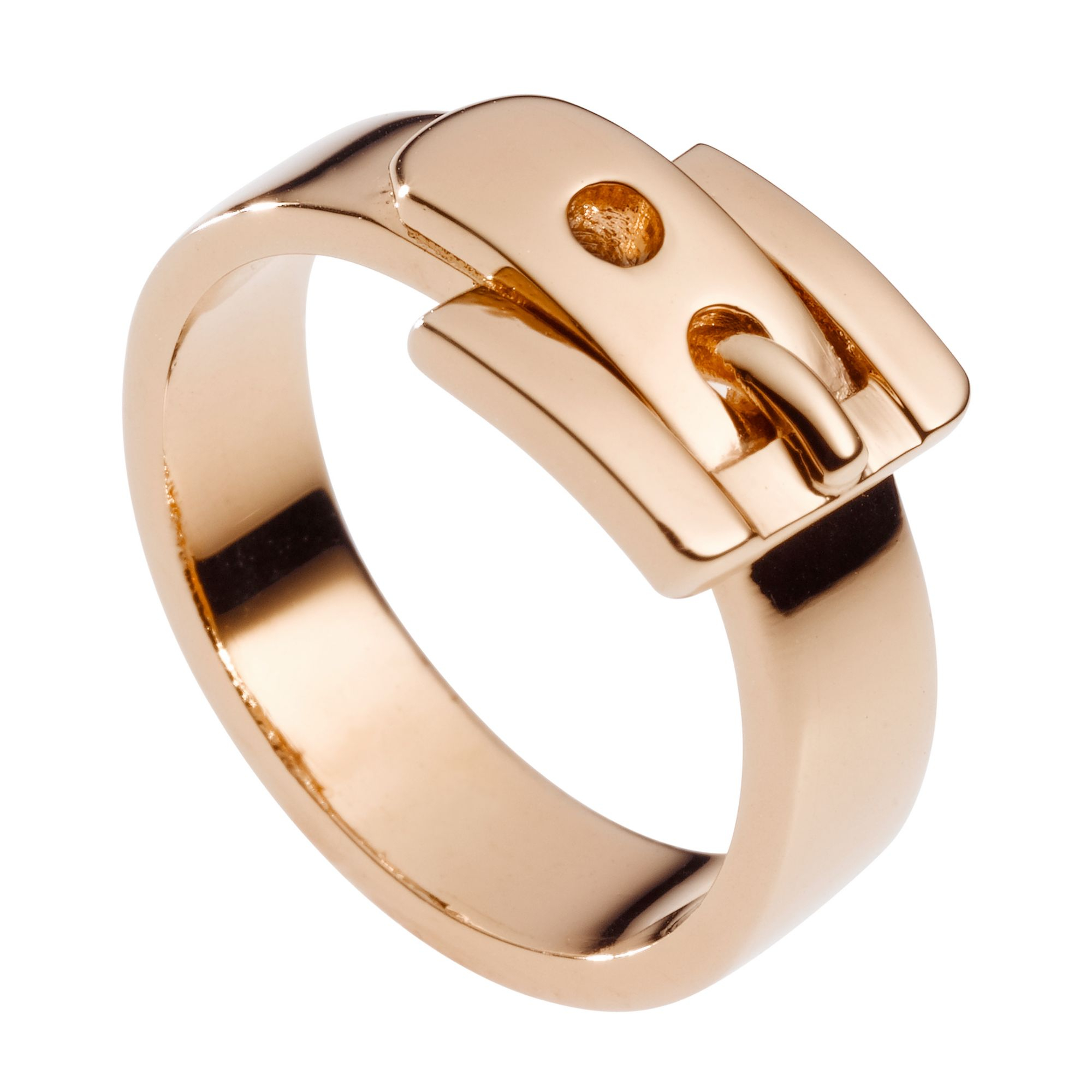 Michael Kors Rose Gold Tone Buckle Ring in Pink - Lyst