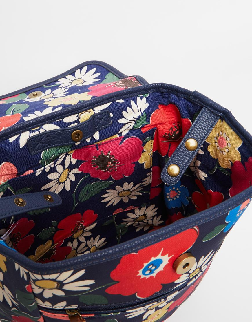 navy floral bag