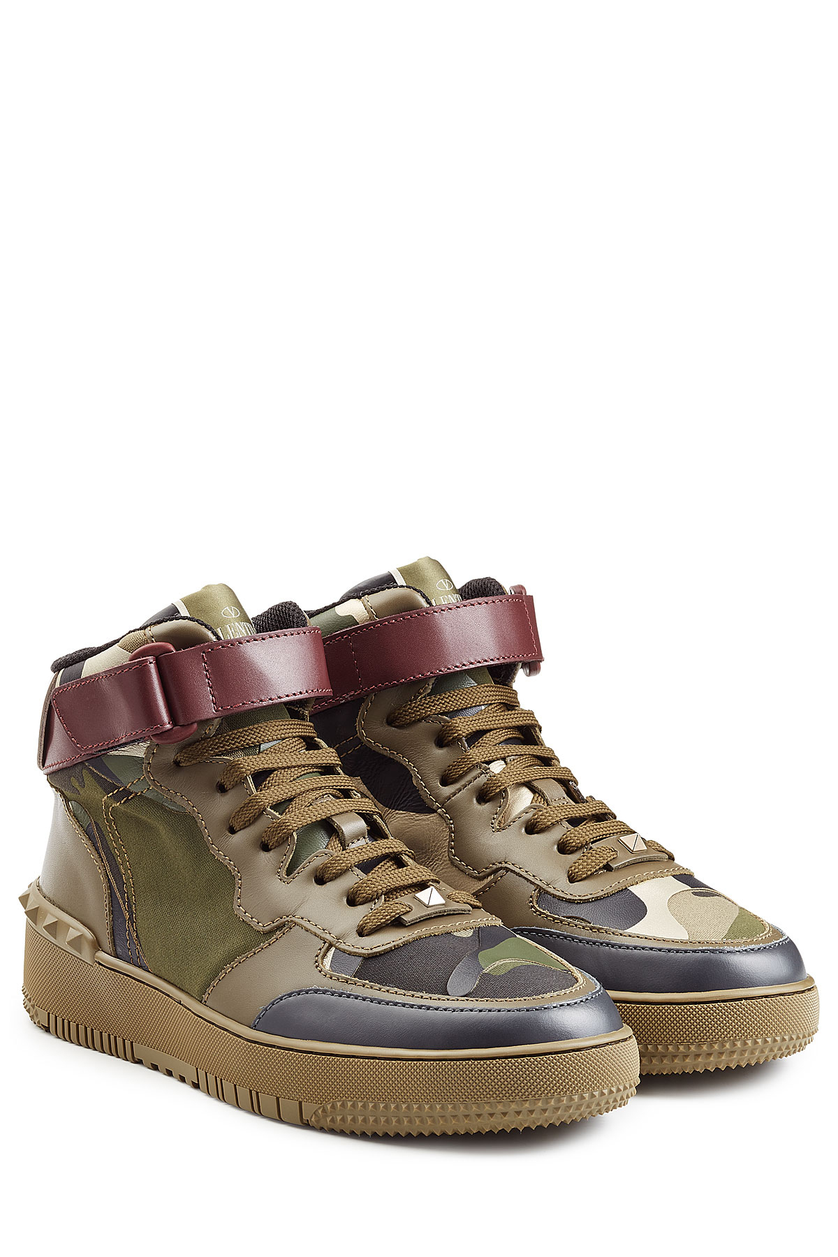 valentino camo high top sneakers