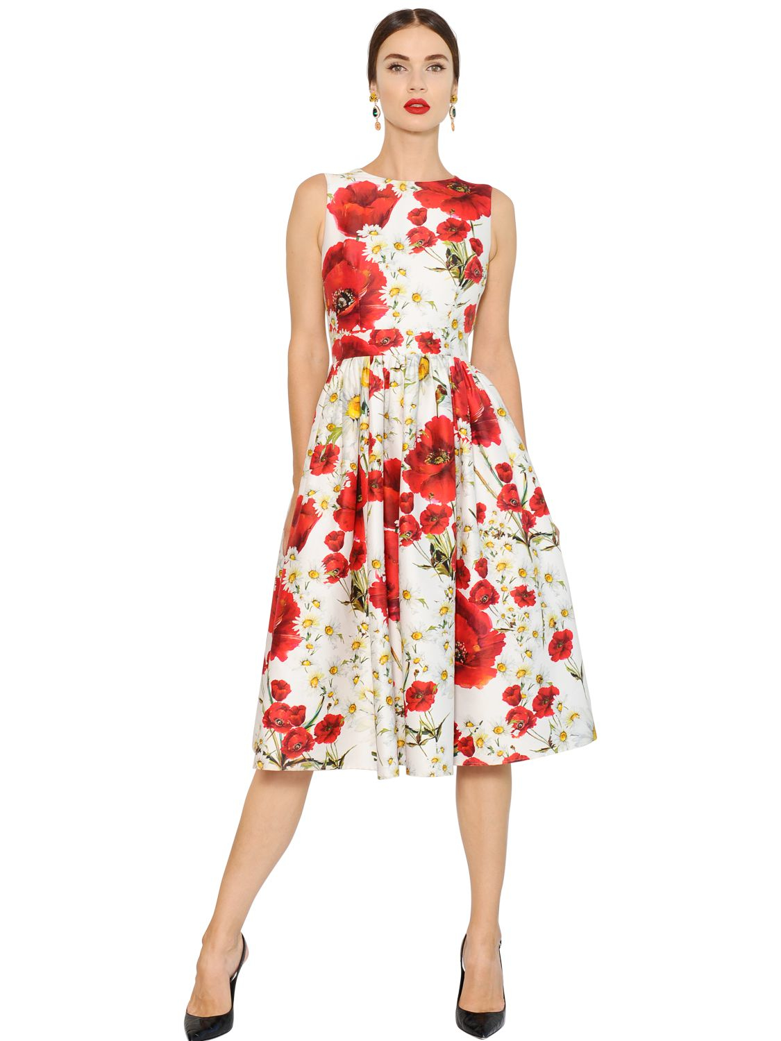 dolce and gabbana white dress with flowers