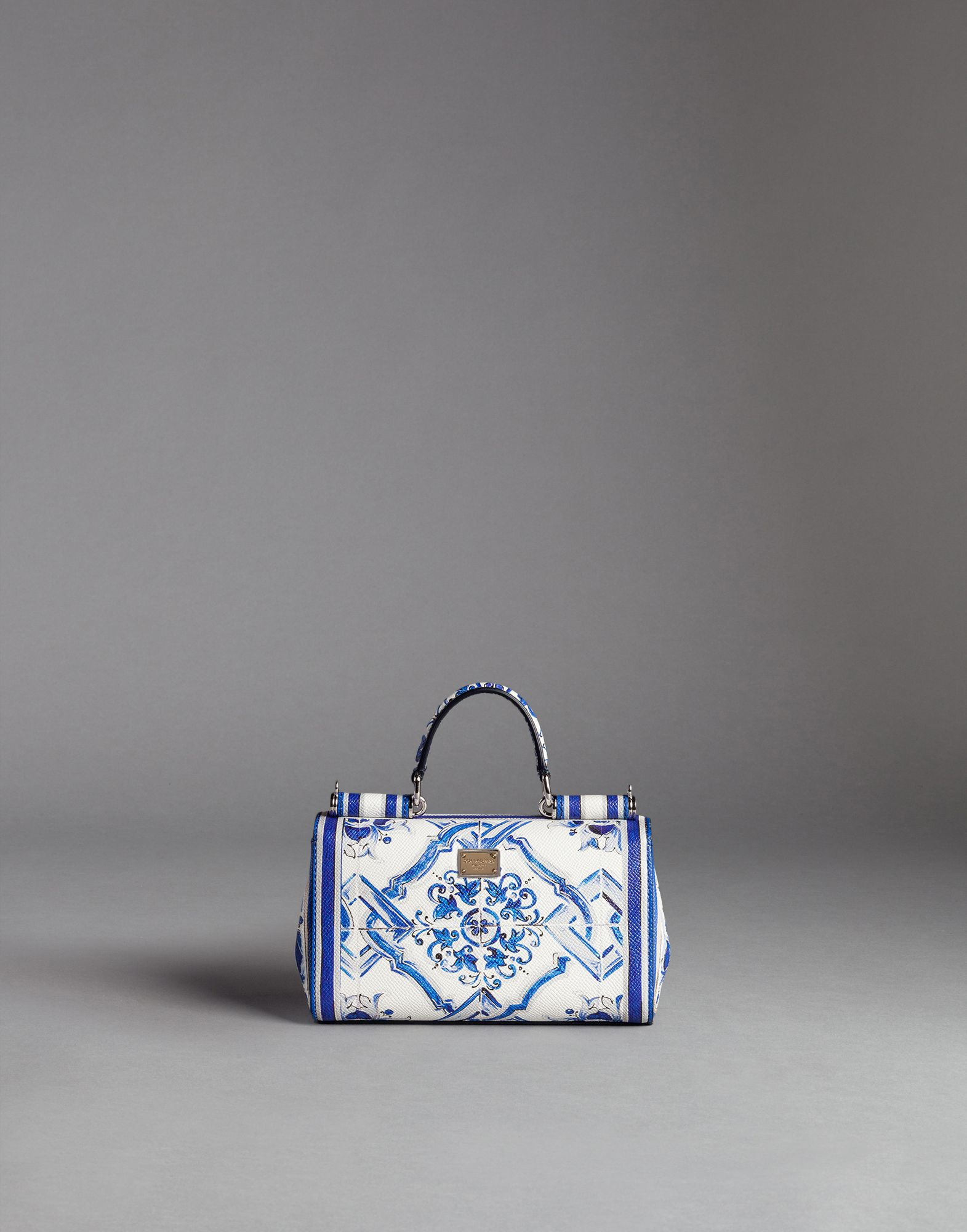 Dolce & Gabbana Blue Majolica Print Dauphine Sicily Shoulder Bag 