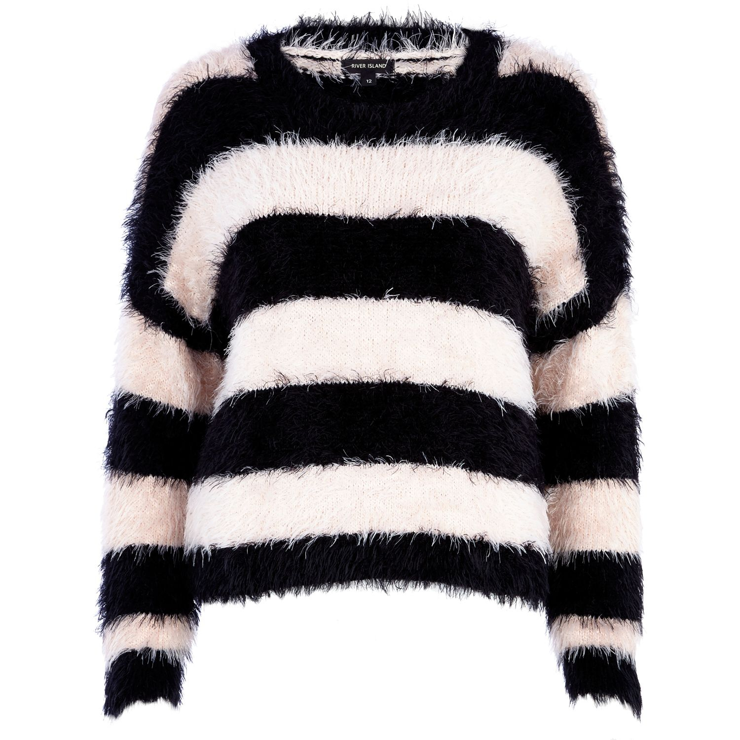 black and pink striped jumper