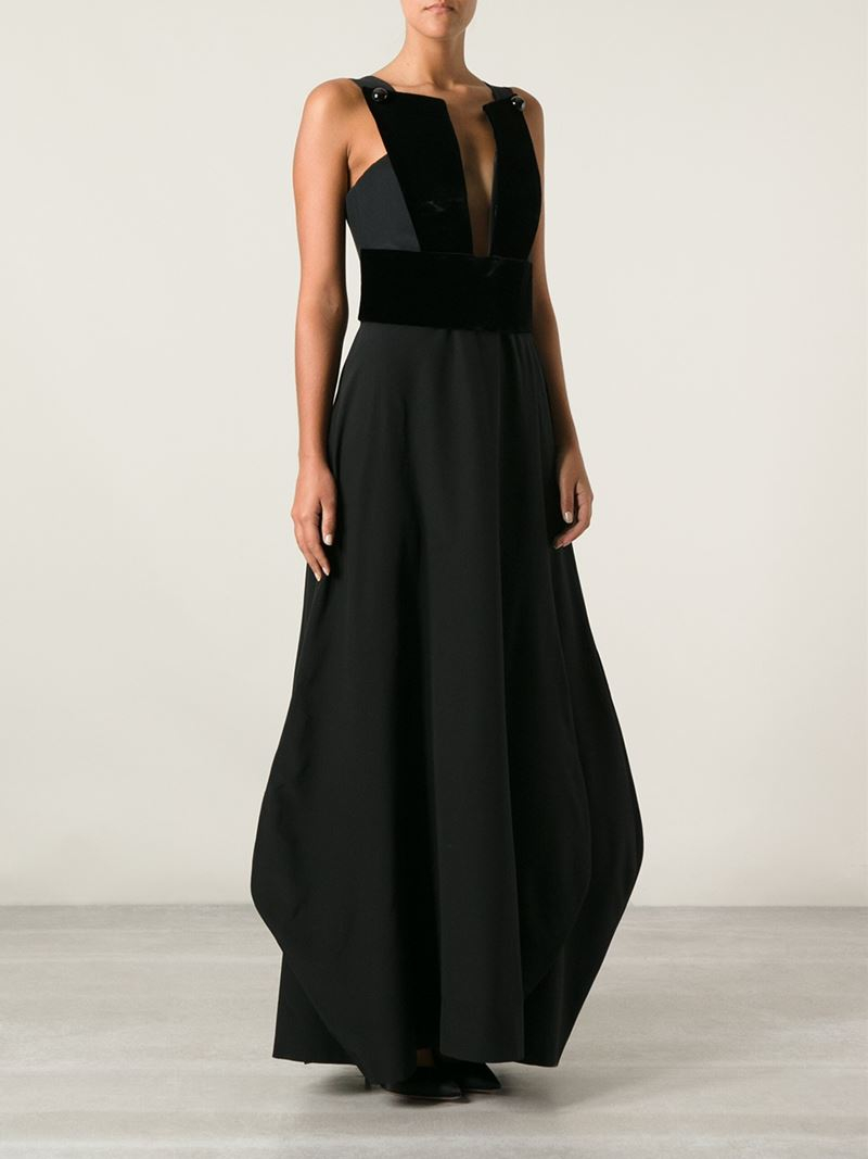 Giorgio Armani Silk Evening Dress in Black - Lyst